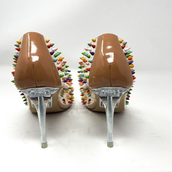Steve Madden Vala Luiza Multi Color Rainbow Spike Pump Heel Size 6.5 - Picture 7 of 9